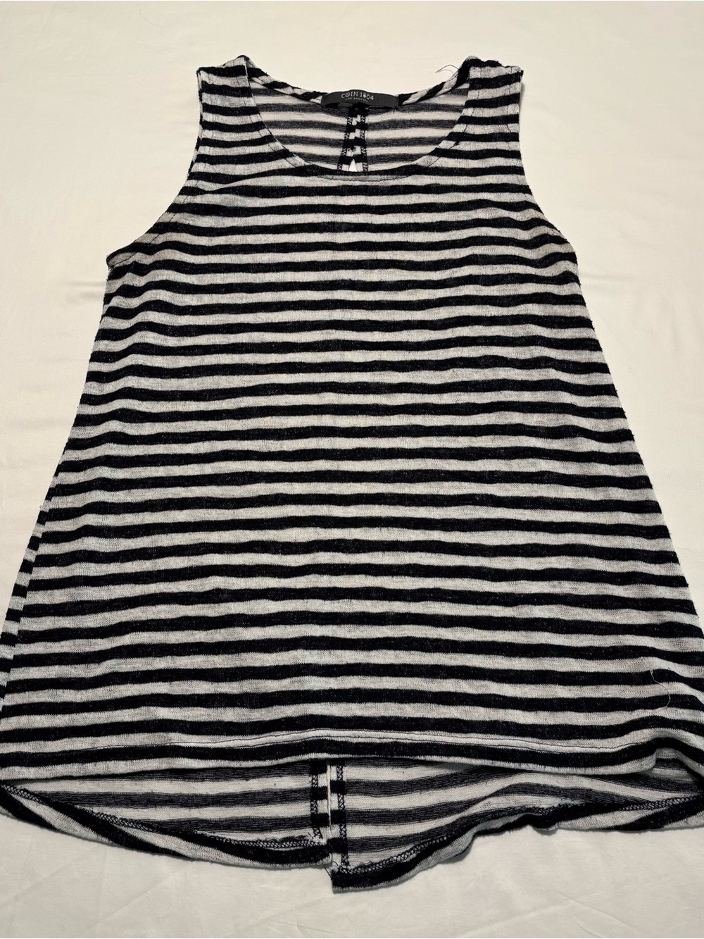 Striped Navy Blue & White Tank Top